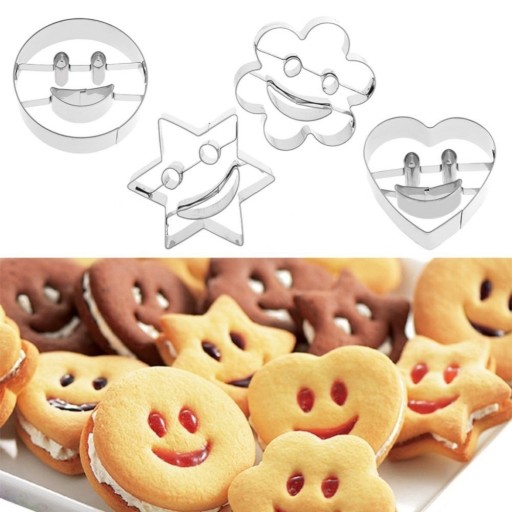 Smiley ansigts udstikkere 4 stk.