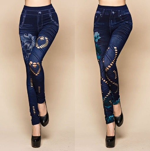 Smukke damejeans med huller, universal størrelse J699