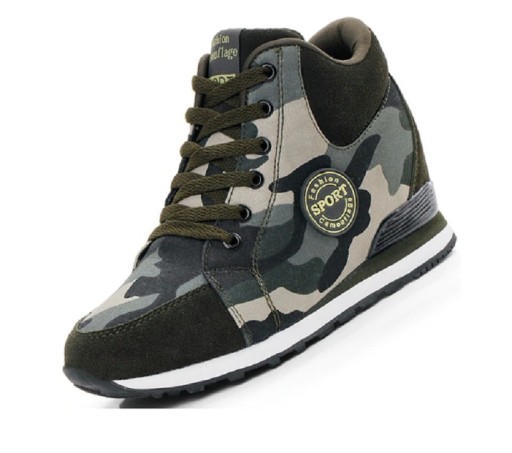 Sneakers da donna alla caviglia con motivo militare
