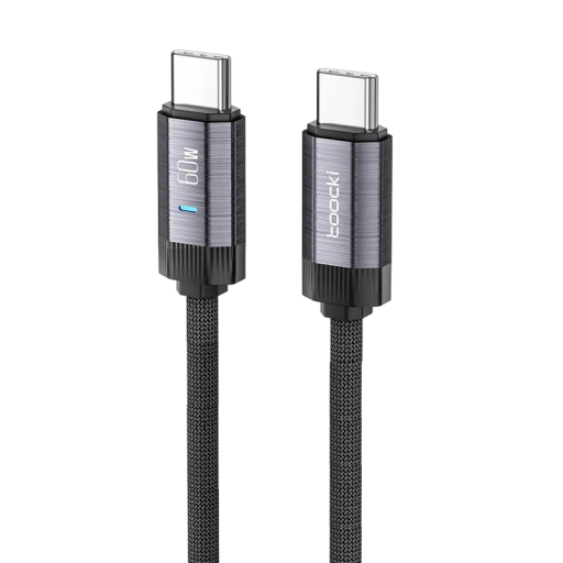 Snel opladen USB C naar USB C-kabel 1 m 60 W 48 V 5 A LED-lamp Dubbele connector PD3.1 480 Mbps Compatibel met Type C-apparaten