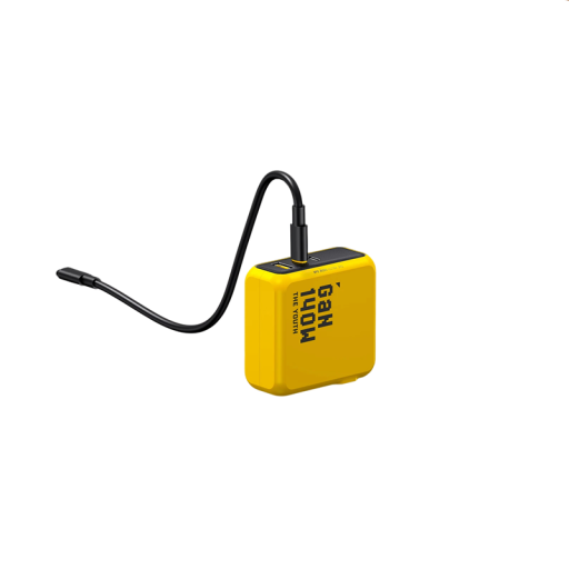 Snellader 140W GaN PD 3.1 3 poorten 2x USB-C 1x USB-A gele compacte netlader voor mobiel laptop tablet