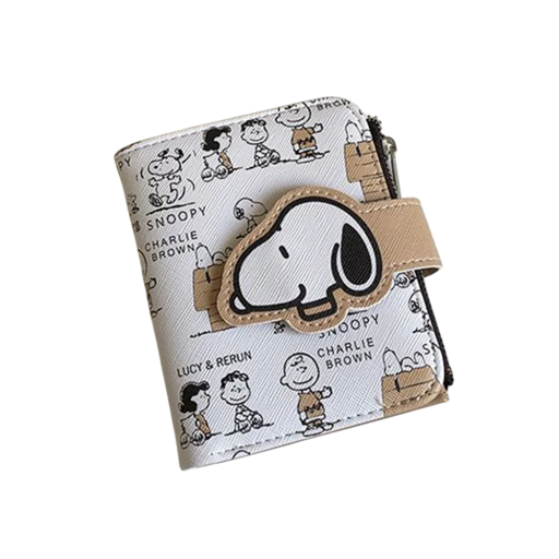 Snoopy Plånbok 11,8 x 9,3 cm PU Mynt- och kortväska med dragkedja Myntväska Tecknad plånbok med fack Anime Present till vänner