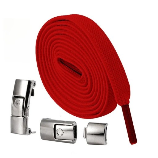 Šnúrky bez zaväzovania so zámkom 100 cm Elastické športové šnúrky s kovovou prackou Bežecká obuv Fitness Topánky Detská obuv