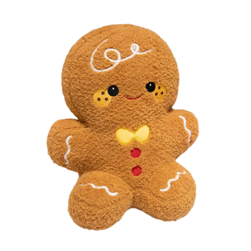 Soft Gingerbread Plush Toy 23 cm Christmas Plush Toy Made of Cotton and PP Cotton Cute Gingerbread-Shaped Decoration Christmas Gift for Children and Adults