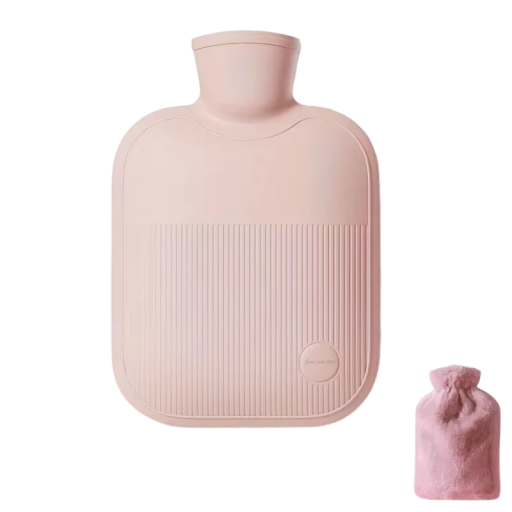Soft Hot Water Bottle 1000 ml with Fabric Cover Non-Slip Handle Safety Explosion Resistance Heat Therapy