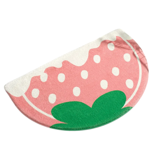 Soft Mat 40 x 60 cm Strawberry Absorbent Non-Slip Bathroom Mat Foot Mat Toilet Bathroom Small Home Rug