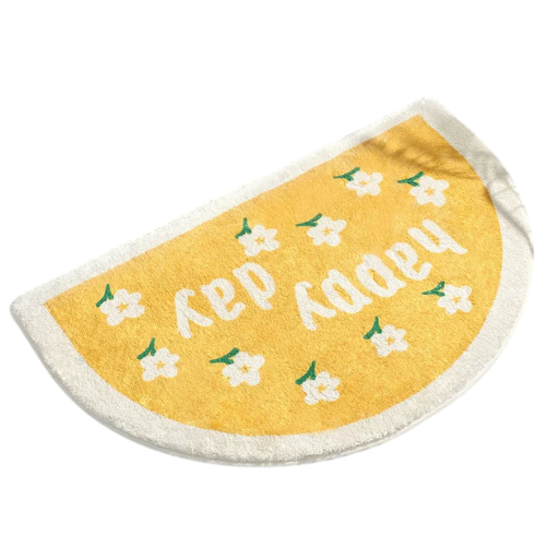 Soft Rug 40 x 60 cm White Flower Absorbent Non-Slip Bathroom Mat Toilet Small Home Carpet Foot Mat