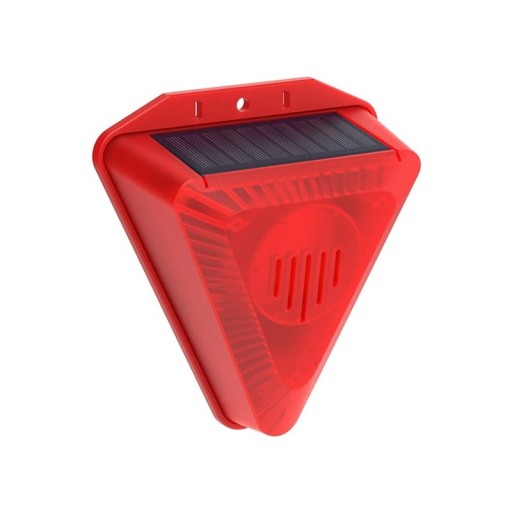 Solar Animal Repeller with Dog Barking Sound 129 dB and Flashing LED Lights IP65 Plastic Red for Garden and Land Protection