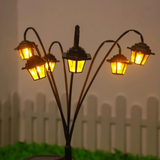 Solar Decorative Lamp 6 LED, Retro Lantern Design with Flame Effect for Garden and Yard