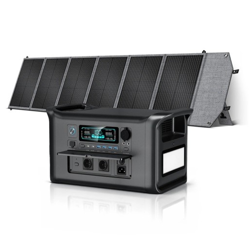 Solar Generator Ctolity Mit Solarpanel und Aufladung in 1,2 Stunden 1024 Wh und 1800 W LiFePO4 Schwarz Für Camping und Wohnmobil