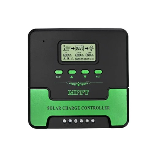 Solar-Ladecontroller 40A Auto 12V/24V MPPT WiFi Dual USB LCD schwarz-grün für Solarpanels und Batterien