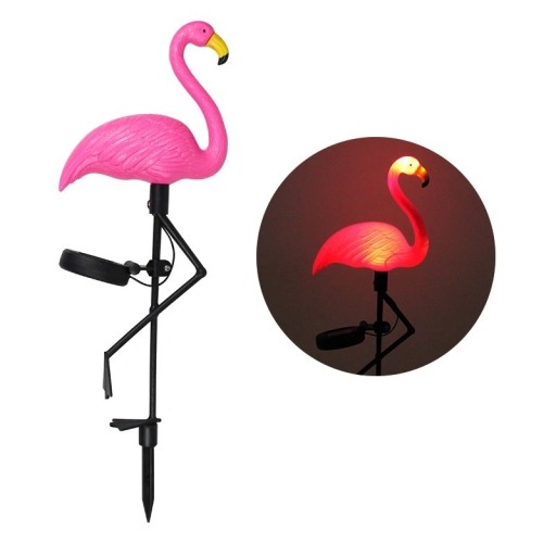 Solar LED Garden Lamp Flamingo 52 × 18 cm ABS and Steel Waterproof Outdoor Lighting Garden Decoration