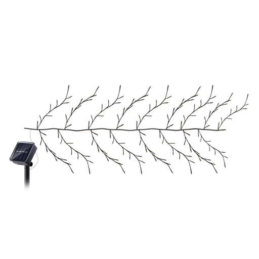 Solar LED Light in the Shape of a Willow 1.45 m 72 LEDs Warm White Outdoor Garden Lighting Decorative Lamp with Panel and Stake