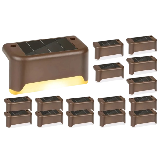 Solar LED-trapverlichting 7,8 x 4,7 x 2,8 cm 16 stuks waterdichte leuningverlichting buiten nachtverlichting tuin terras binnenplaats decoratie