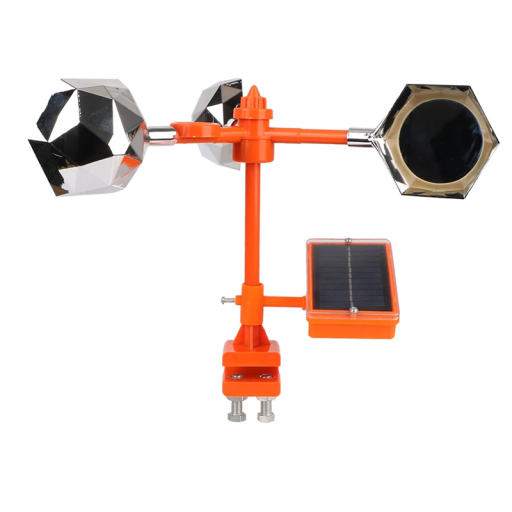 Solar-Vogelabwehr, 360°-Windkraft, Stimme und reflektierende Außenverscheucher, Ultraschall-Schädlingsabwehr, Gartengeräte