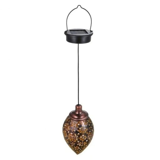 Solarleuchte zum Aufhängen im Freien, Wassertropfen, 55 x 10 cm, ausgehöhltes Design, wasserdichte dekorative Beleuchtung für Garten, Terrasse, Zaun
