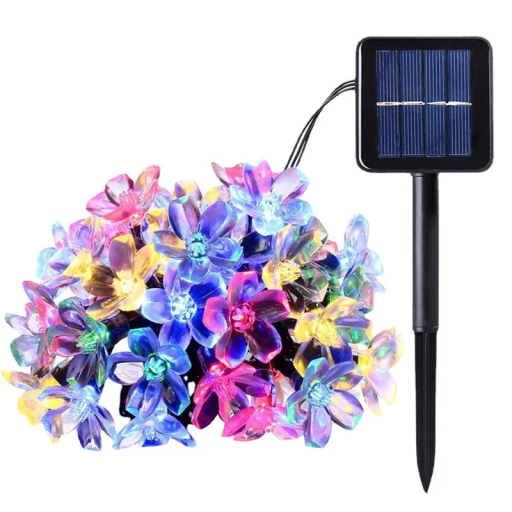 Solární řetězová světla 5 m 20 LED Třešňové květy Voděodolná venkovní dekorace pro svatby zahrady večírky vánoční výzdobu v různých barvách