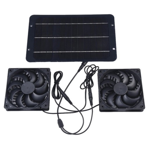 Solárny ventilátor 12V 10W Vodotesný dvojitý odsávací ventilátor ABS Monokryštalický kremík Skleník Kempovanie Kuchyňa Zvierací dom