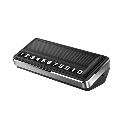 Solcelle LED holder til parkeringskort Midlertidigt parkeringsbevis med flere numre Skjult parkeringsmærke Biltilbehør Gadget 105x28x42 mm