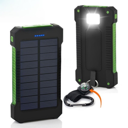 Solcelle-powerbank med lommelygte 20.000 mAh
