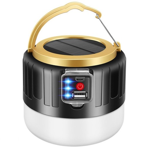 Solcelledrevet campinglampe