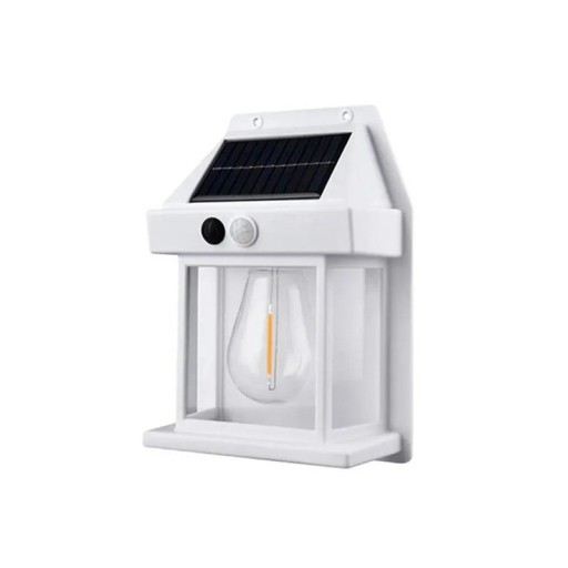 Solcelledrevet LED-væglampe 17x12x6 cm udendørs sikkerhedslampe med bevægelsessensor IP65 vandtæt belysning til terrasse/veranda facade