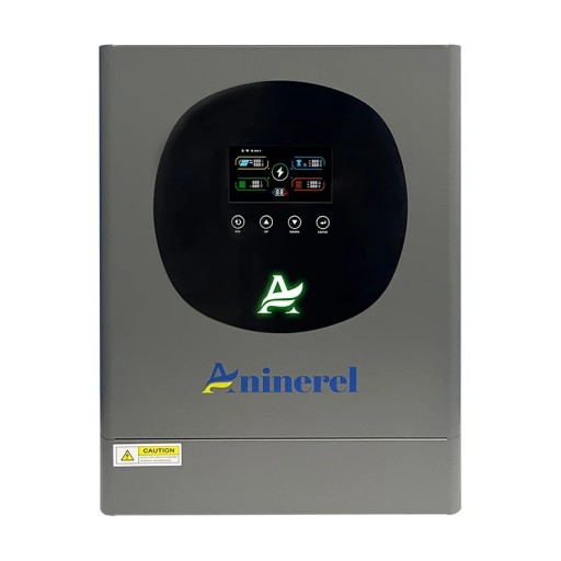 Solcelleinverter MPPT 6,2 kW 48 V udgang 230 V AC opladning 120 A og PV felt 9000 W rækkevidde 60-500 V DC farveskærm grå til solenergi