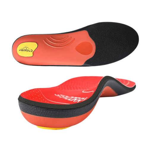 Soletti rossi per scarpe Cuscinetti gel ortopedici Assorbimento degli urti Supporto dell'arco Comfort nell'uso per sneakers e décolleté