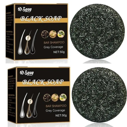 Solid Hair Darkening Sampon Color Solid Haj sampon Szappan Fekete Hajsampon Szürke Hajfedésre 50g 2db