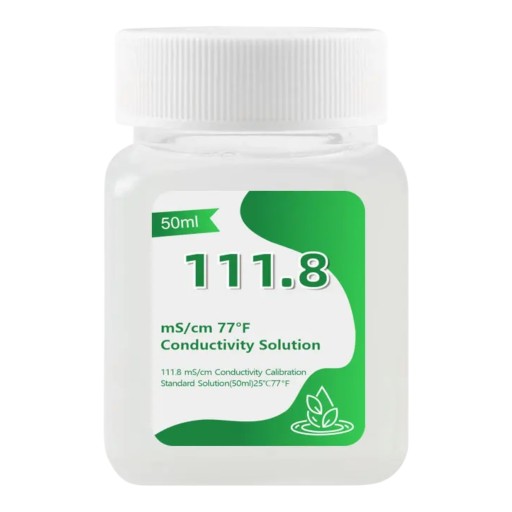Solution de calibration pour mètre EC 111,8 mS/cm à 25 °C, 50 ml, solution standard de conductivité, flacon blanc, pour hydroponie, aquariums et laboratoires