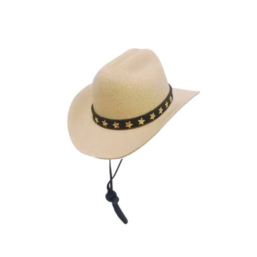 Sombrero de vaquero para perros y gatos con estrella Cubierta de cabeza ajustable Disfraz western para mascotas Artículos para mascotas 13,5x11x6 cm