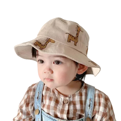 Sombrero infantil de algodón jirafa Circunferencia de cabeza 50–52 cm Gorra de verano para niños de 2–5 años Sombrero ligero de protección solar para niños
