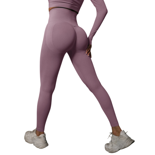 Sømløse højtaljede gymleggings med push-up-effekt til kvinder, fitnessleggings til træning, elastiske sportsbukser