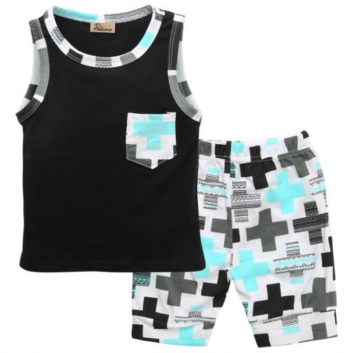 Sommarset för pojkar - Linne och shorts - Svart