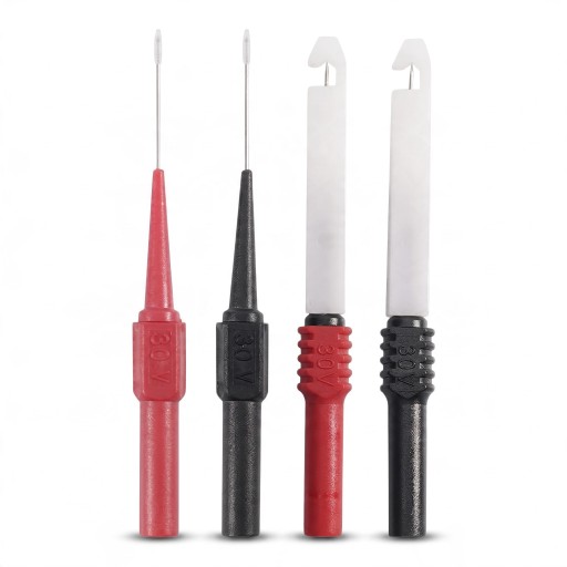 Sonde di perforazione per multimetro 4 pz 30 V con punta a spillo e gancio per banane da 4 mm Rosso e nero per autoelettrica