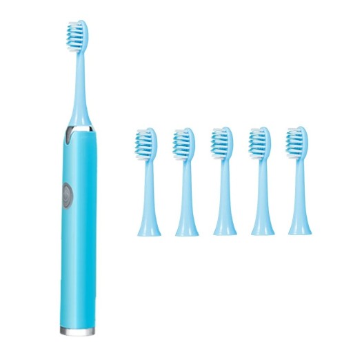 Sonic Electric Toothbrush IPX7 Waterproof for Adults Soft Bristles 6 Heads 10000 to 30000 Movements AA Battery Home Use