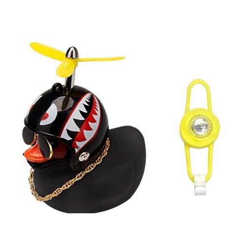 Sonnette de vélo canard noir avec hélice