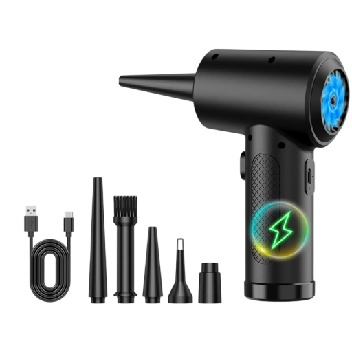 Soplador de aire eléctrico recargable de 4000 mAh, aire comprimido para limpiar teclados, computadoras, cámaras, automóviles y el hogar, sin pulverización.