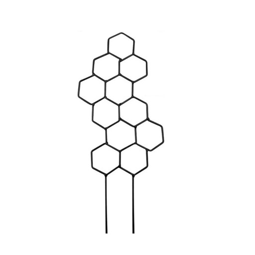 Soporte de plantas metálico con hexágonos 37 × 13 cm soporte de jardín para plantas trepadoras y guía de brotes durante el crecimiento