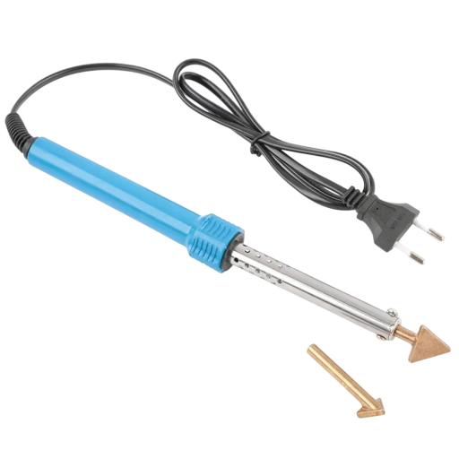 Soporte de soldadura portátil de 80W para plásticos 220V Azul Acero inoxidable y plástico Reparación de parachoques, tableros de instrumentos, kayaks, canoas, cepillo de alambre