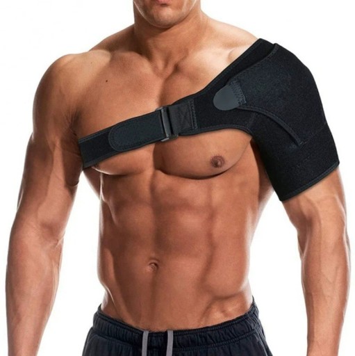 Soporte ortopédico ajustable para hombro, color negro, para aliviar el dolor, correa unisex transpirable para soporte y recuperación de lesiones.