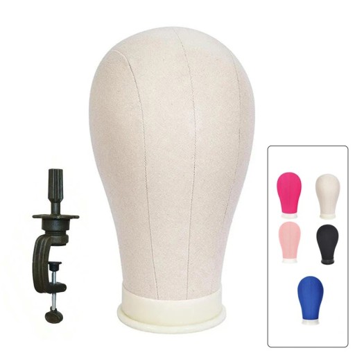 Soporte para pelucas con soporte para mesa, circunferencia de cabeza 55,88 cm Tela de alta calidad para salones de belleza y uso doméstico