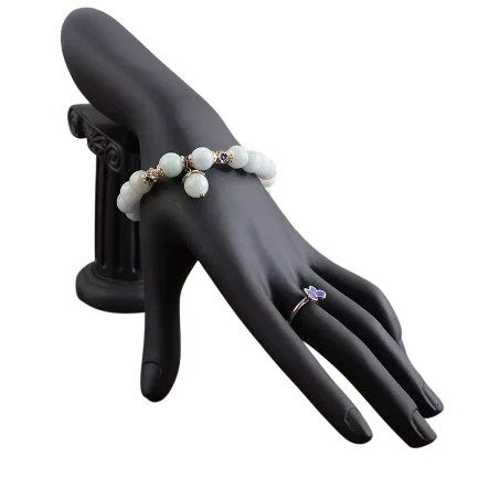 Soporte para pulseras y relojes mano en columna 27 × 23 × 9 cm soporte de plástico para joyas soporte decorativo para pulseras