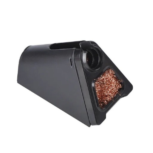 Soporte para soldador eléctrico de aleación de aluminio con alambre de cobre para limpiar el soldador Alambre de cobre de limpieza para quitar el estaño de soldadura del soldador