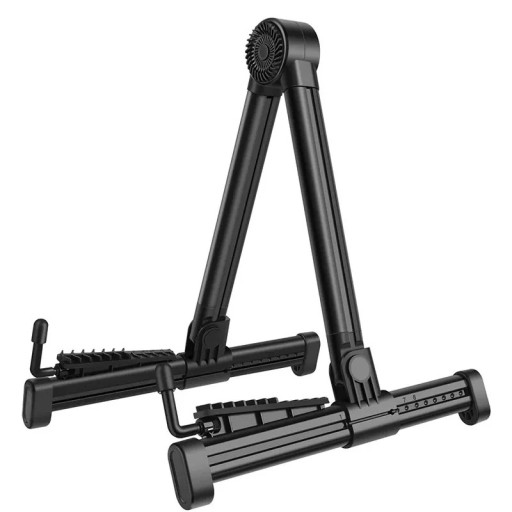 Soporte plegable para guitarra, de metal negro, con forma de A, para guitarra acústica y eléctrica, soporte estable para instrumentos musicales.