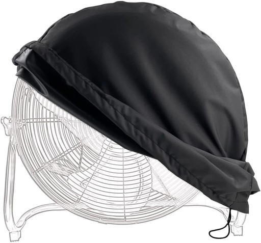 Sort beskyttende betræk til industriventilator 61 x 61 x 19 cm Vandafvisende og støvafvisende cover med beskyttelse mod sol og vind til udendørs brug