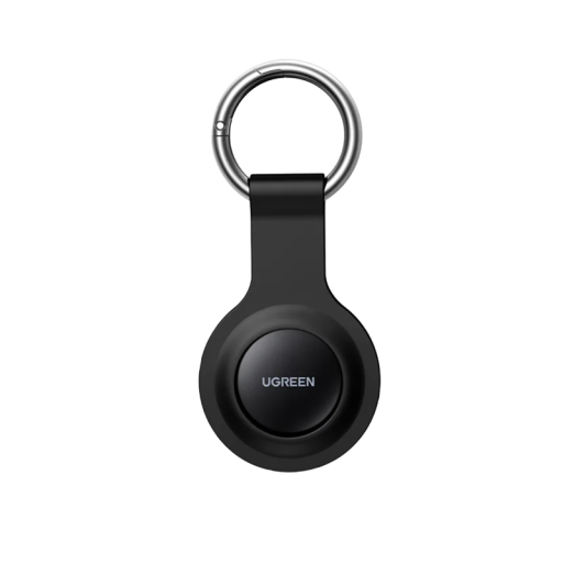 Sort Bluetooth-lokaliseringsenhed med etui Mini GPS-lokaliseringsenhed til nøgler, pung 3,2 x 3,2 cm Kompatibel med Apple Find min