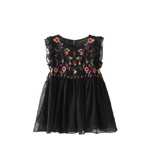 Sort bluse til kvinder med blomster