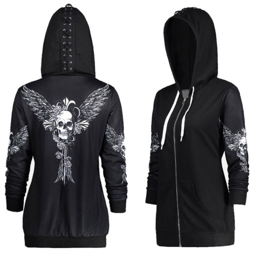 Sort dame punk sweatshirt