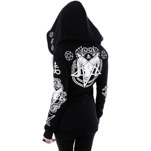 Sort gotisk sweatshirt til kvinder